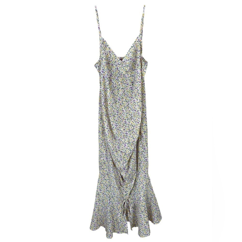 Cupshe V-Neck Sleeveless Adjustable Spaghetti Straps Floral Maxi Dress L